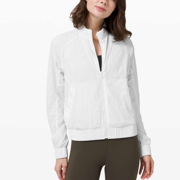 Lululemon Bombs Away Jacket White City Breeze White Multi zip front - Picture 1 of 9